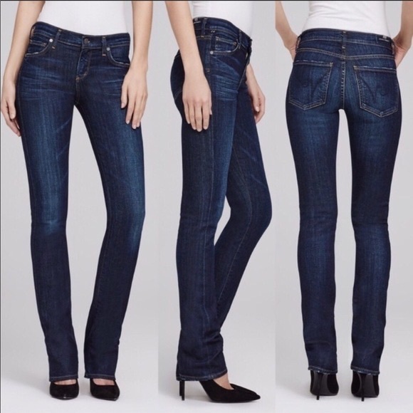 Citizens of Humanity Elson Straight Leg Mid Rise Jean - EXCELLENT- dk blue - 27 - Picture 3 of 13